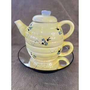 Vintage Designpac Beehive Tea for One Ceramic Teapot with Cup